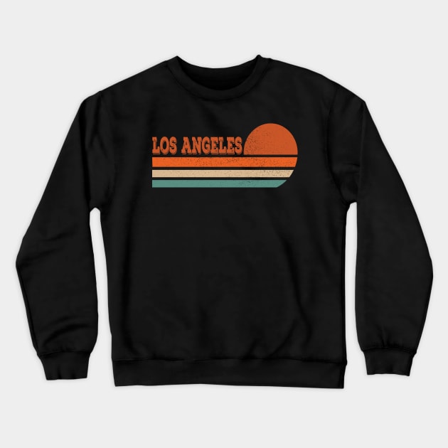 Los Angeles Vintage Sunset Stripes Crewneck Sweatshirt by bougieFire